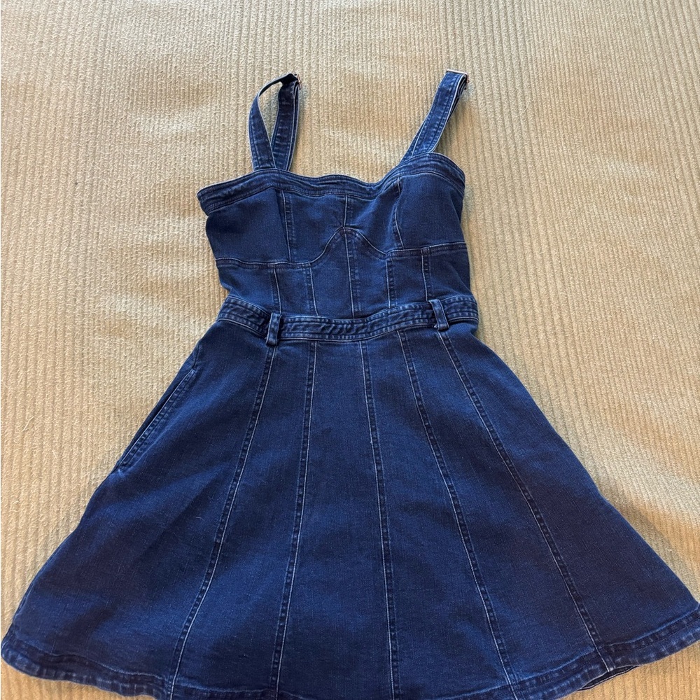 Free People Dark Blue Denim Skirt